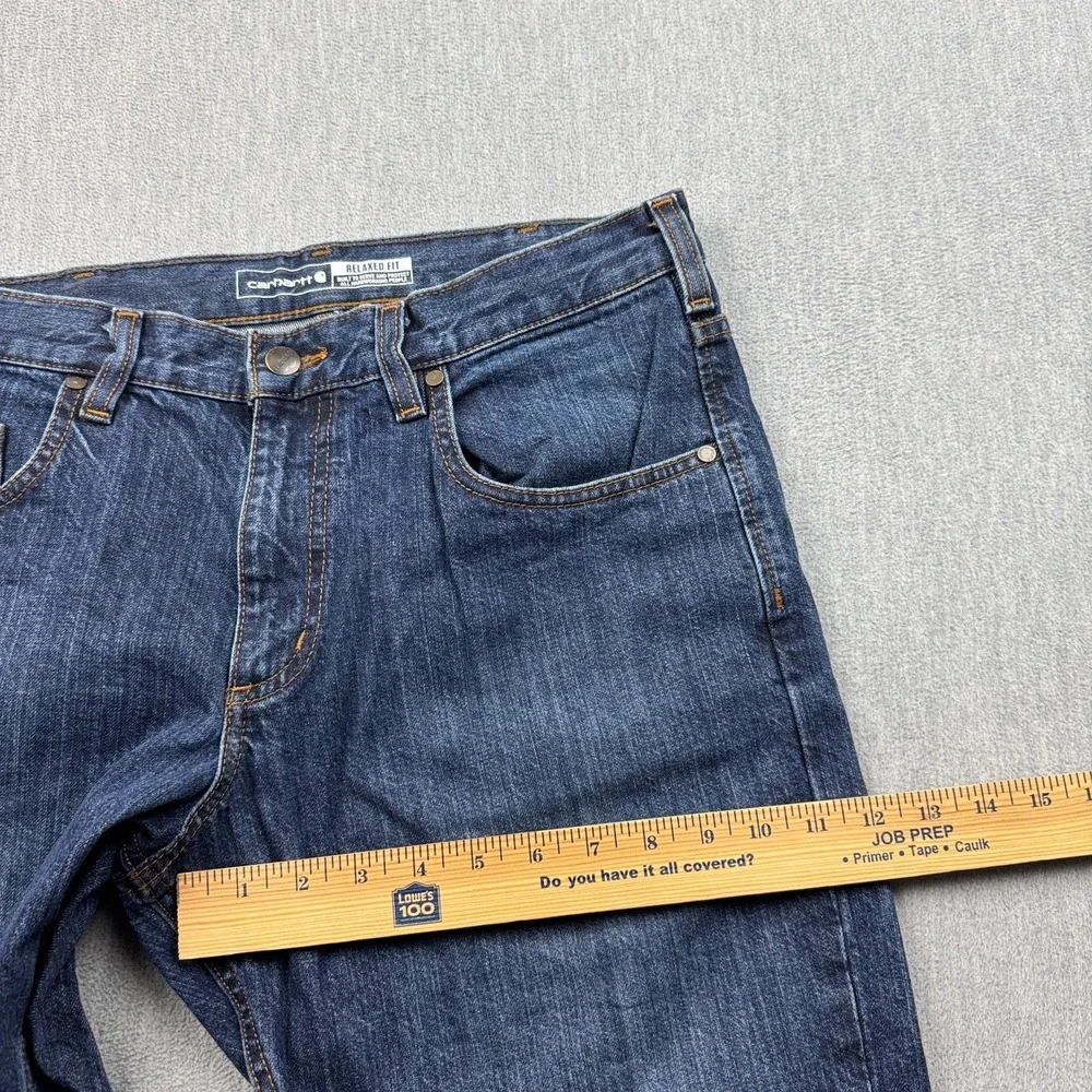 Carhartt Jeans Mens 32X30 Blue Denim Relaxed Fit Straight Workwear Pants 105119